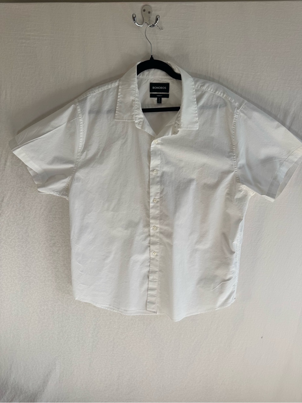 Bonobos XXL White Short Sleeve Button Up Shirt Standard Fit